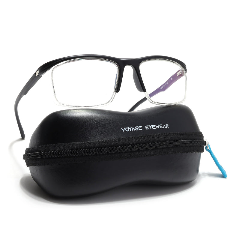 Voyage Select Black & Transparent Wrap Around Eyeglasses for Men & Women - SLMG6495-C2