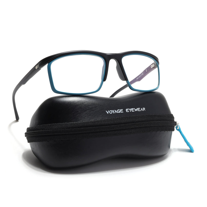 Voyage Select Black & Blue Wrap Around Eyeglasses for Men & Women - SLMG6496-C3