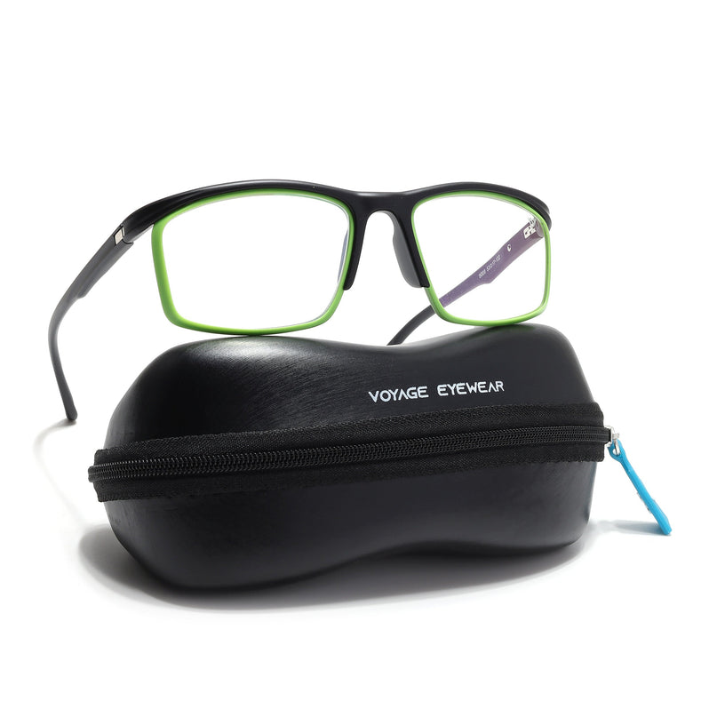 Voyage Select Black & Green Wrap Around Eyeglasses for Men & Women - SLMG6497-C4