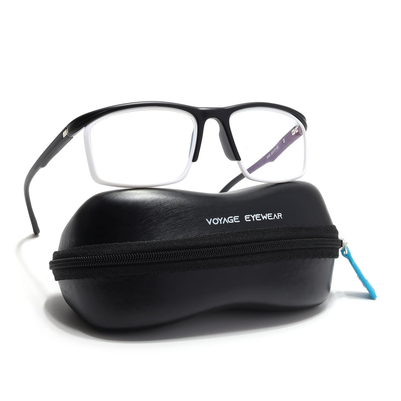 Voyage Select Black & White Wrap Around Eyeglasses for Men & Women - SLMG6498-C5