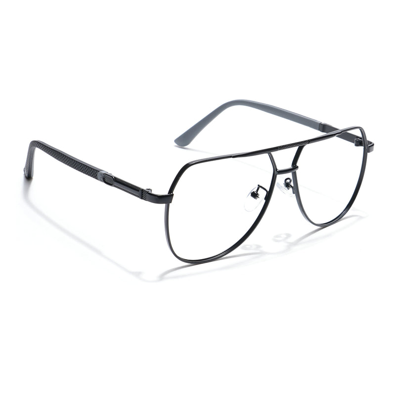 Eyejack Photochromic Black Aviator Eyeglasses for Men & Women (9008CL738-C1)