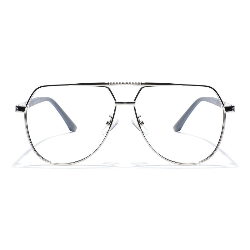 Eyejack Photochromic Silver Aviator Eyeglasses for Men & Women (9008CL739-C2)