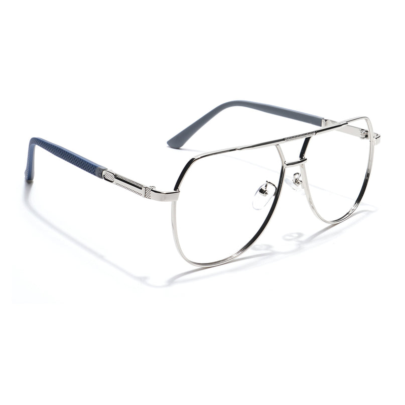 Eyejack Photochromic Silver Aviator Eyeglasses for Men & Women (9008CL739-C2)