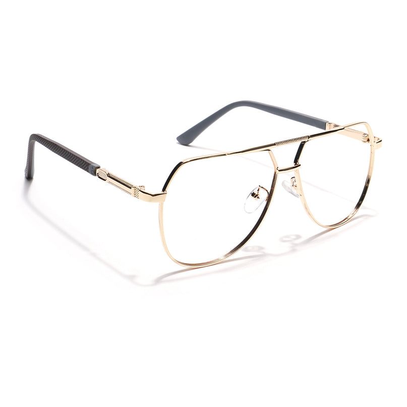 Eyejack Photochromic Golden Aviator Eyeglasses for Men & Women (9008CL740-C3)