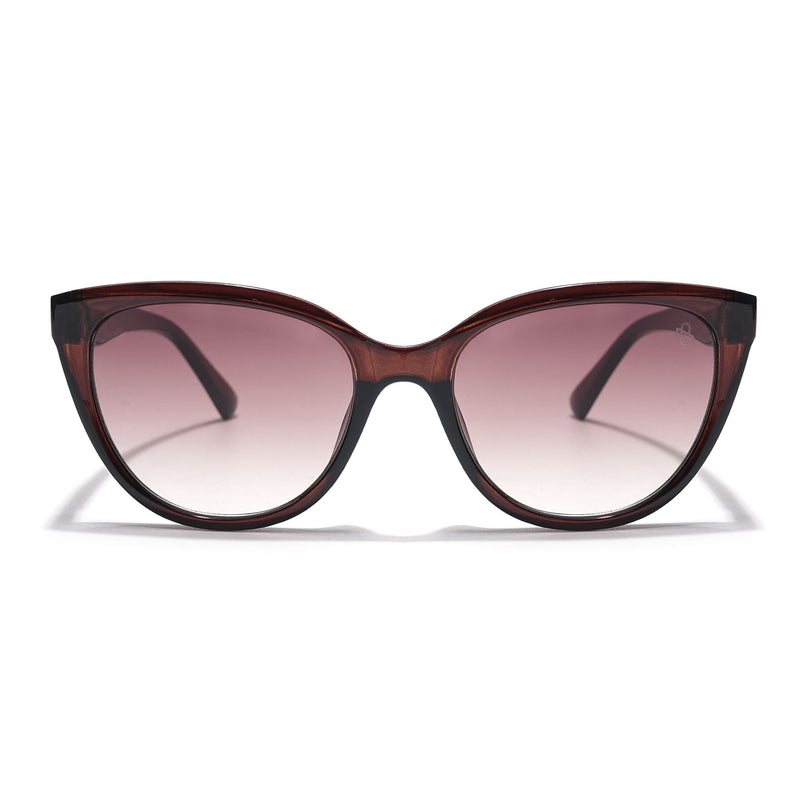 Eyejack Brown & Clear Cateye Sunglasses for Women (90151CL760)