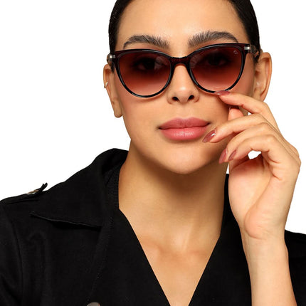Eyejack Brown & Clear Cateye Sunglasses for Women (90160CL818)
