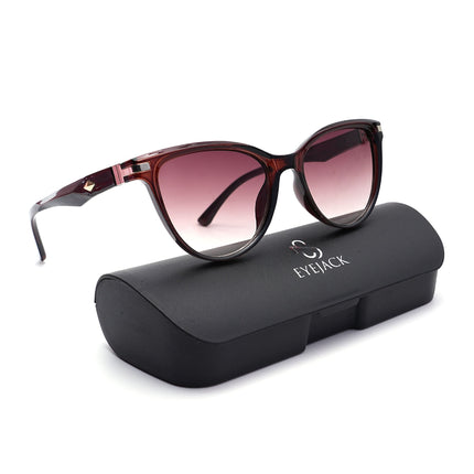 Eyejack Brown & Clear Cateye Sunglasses for Women (90160CL818)