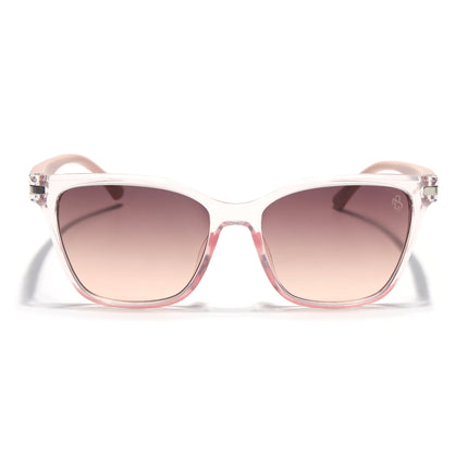 Eyejack Square Sunglasses for Men & Women (Brown & Clear Lens | Light Pink Frame - 90161CL773)