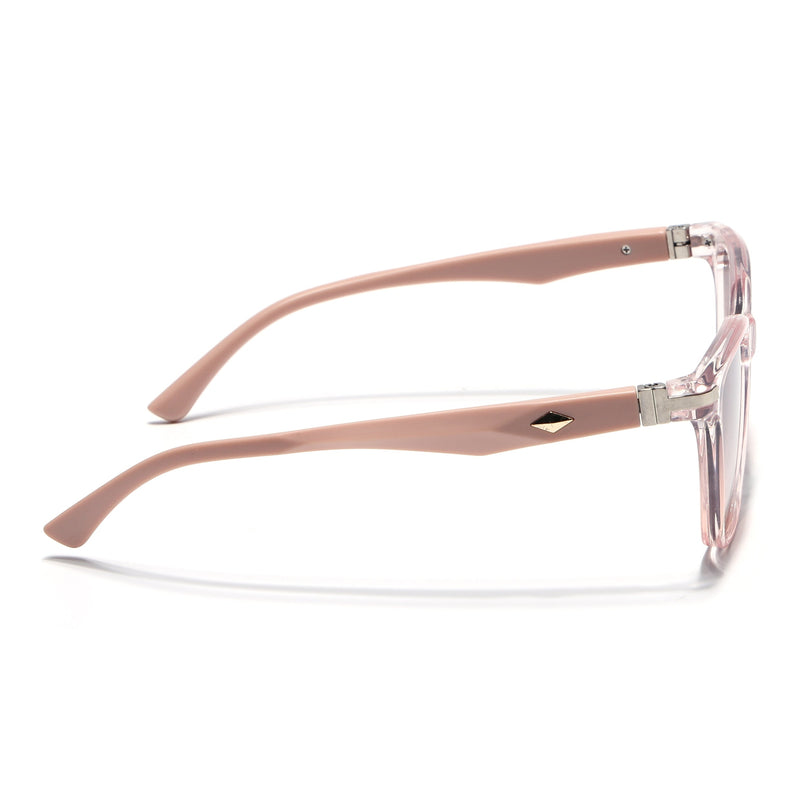 Eyejack Square Sunglasses for Men & Women (Brown & Clear Lens | Light Pink Frame - 90161CL773)