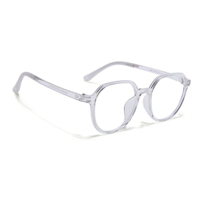 Voyage Air Transparent Round Eyeglasses for Men & Women - MG4389-C2