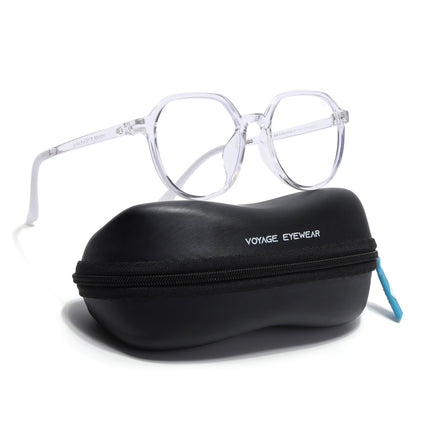 Voyage Air Transparent Round Eyeglasses for Men & Women - MG4389-C2
