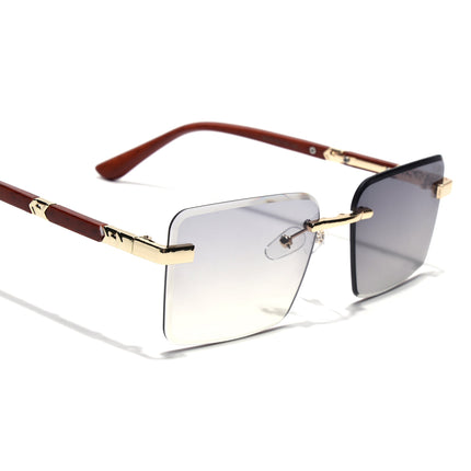Eyejack Photochromic Golden Rimless Sunglasses for Men & Women (90376CL2509)