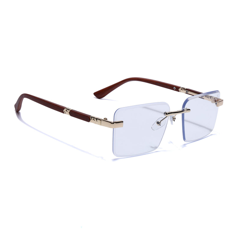 Eyejack Photochromic Golden Rimless Eyeglasses for Men & Women (90376FCL2511)
