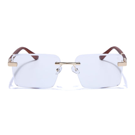 Eyejack Photochromic Golden Rimless Eyeglasses for Men & Women (90376FCL2511)
