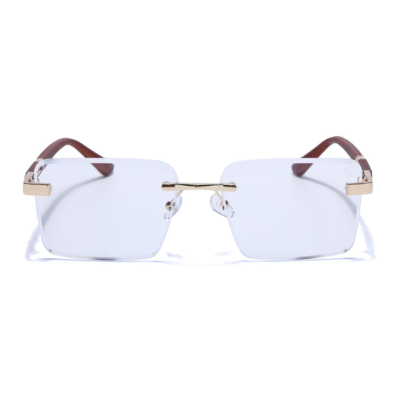 Eyejack Photochromic Golden Rimless Eyeglasses for Men & Women (90376FCL2511)