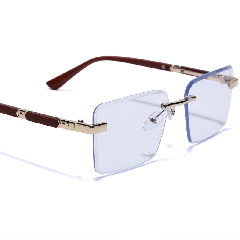 Eyejack Photochromic Golden Rimless Eyeglasses for Men & Women (90376FCL2511)