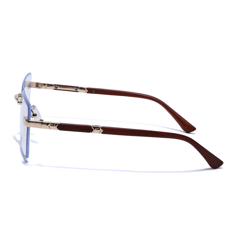 Eyejack Photochromic Golden Rimless Eyeglasses for Men & Women (90376FCL2511)