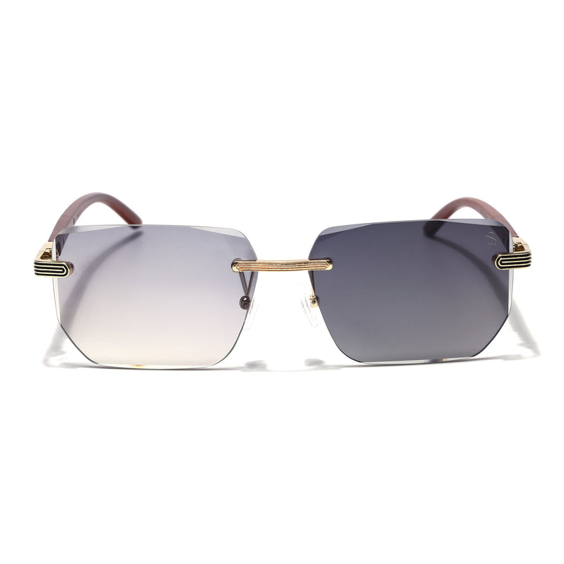 Eyejack Photochromic Golden Rimless Sunglasses for Men & Women (90385CL2499)