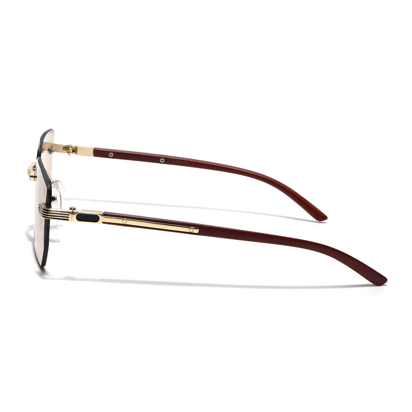 Eyejack Photochromic Golden Rimless Sunglasses for Men & Women (90385CL2500)
