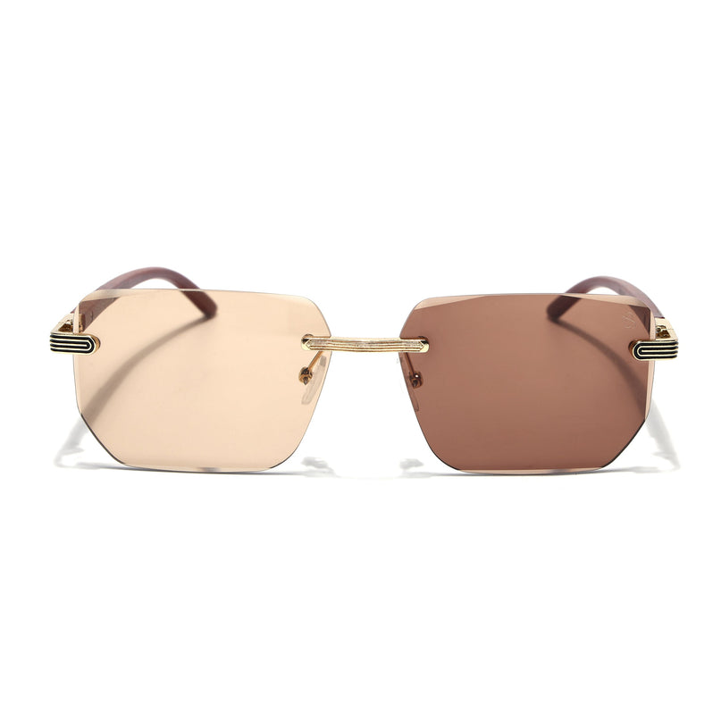 Eyejack Photochromic Golden Rimless Sunglasses for Men & Women (90385CL2500)