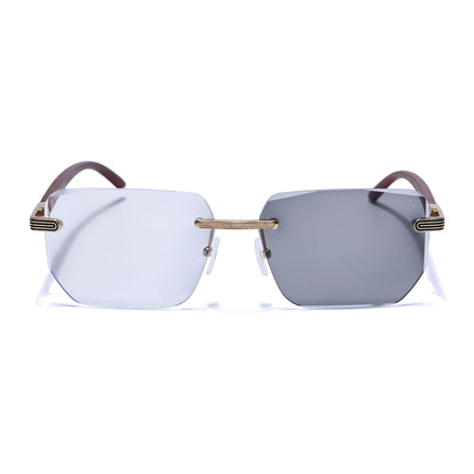 Eyejack Photochromic Golden Rimless Eyeglasses for Men & Women (90385FCL2501)