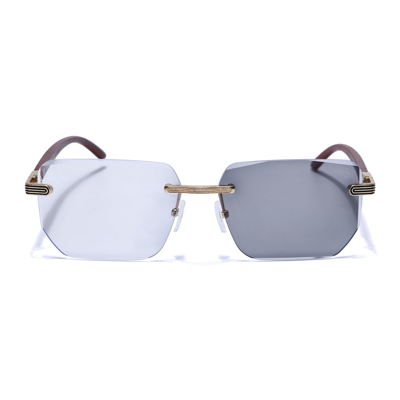 Eyejack Photochromic Golden Rimless Eyeglasses for Men & Women (90385FCL2501)