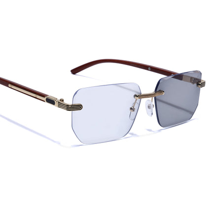 Eyejack Photochromic Golden Rimless Eyeglasses for Men & Women (90385FCL2501)