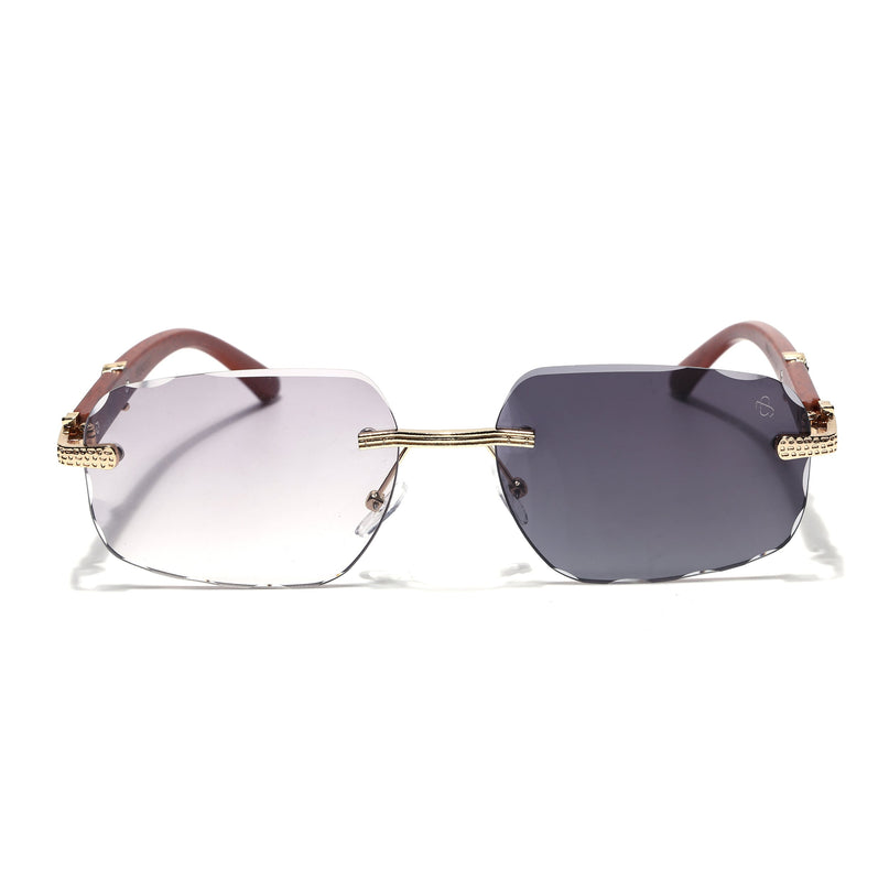 Eyejack Photochromic Golden Rimless Sunglasses for Men & Women (90386CL2502)