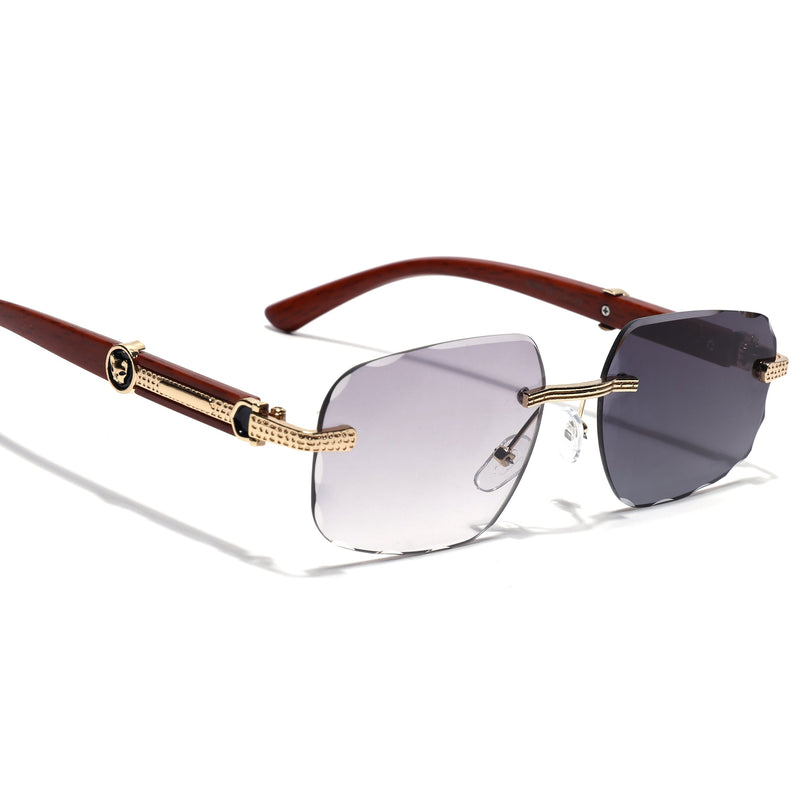 Eyejack Photochromic Golden Rimless Sunglasses for Men & Women (90386CL2502)
