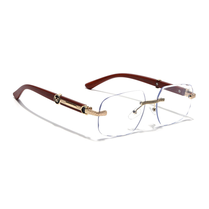 Eyejack Photochromic Golden Rimless Eyeglasses for Men & Women (90386FCL2506)