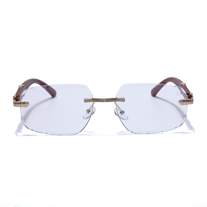 Eyejack Photochromic Golden Rimless Eyeglasses for Men & Women (90386FCL2506)