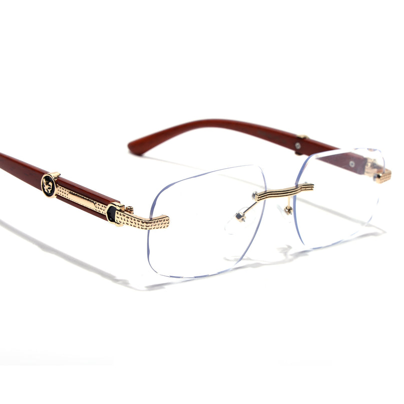 Eyejack Photochromic Golden Rimless Eyeglasses for Men & Women (90386FCL2506)