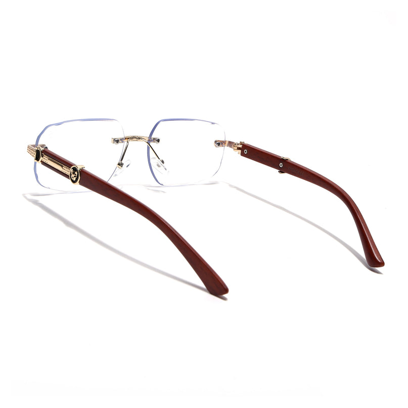 Eyejack Photochromic Golden Rimless Eyeglasses for Men & Women (90386FCL2506)