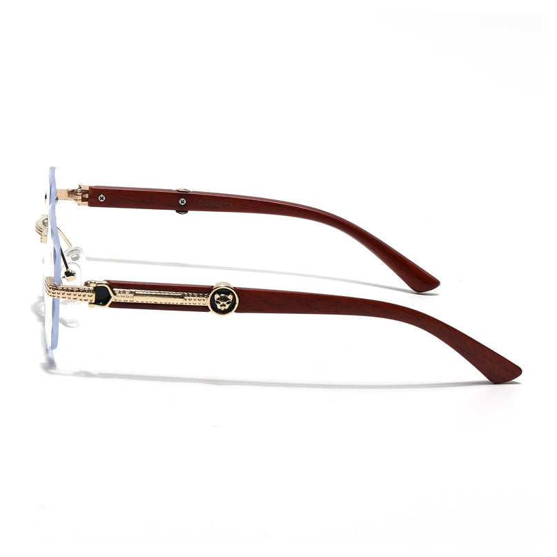 Eyejack Photochromic Golden Rimless Eyeglasses for Men & Women (90386FCL2506)
