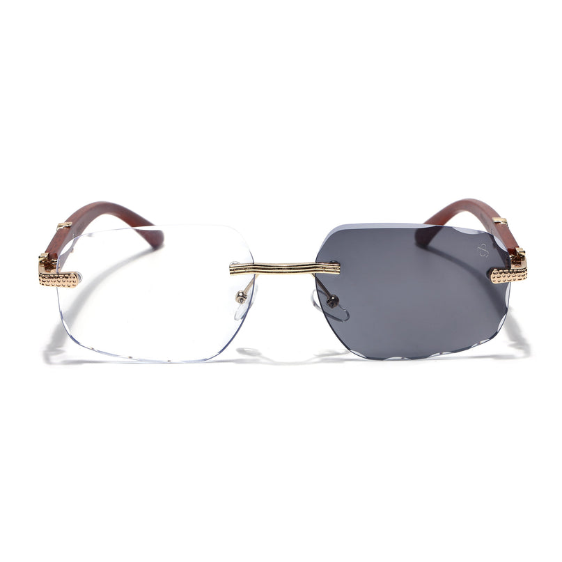Eyejack Photochromic Golden Rimless Eyeglasses for Men & Women (90386FCL2506)