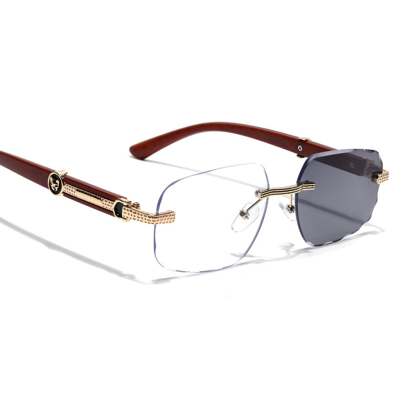 Eyejack Photochromic Golden Rimless Eyeglasses for Men & Women (90386FCL2506)