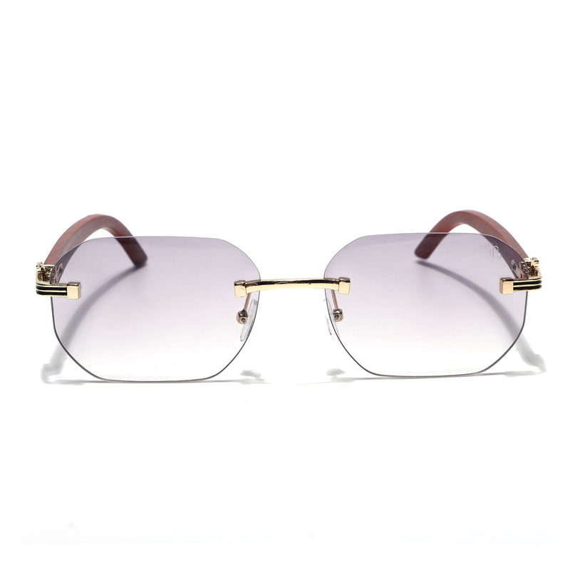 Eyejack Photochromic Golden Rimless Sunglasses for Men & Women (90387CL2512)