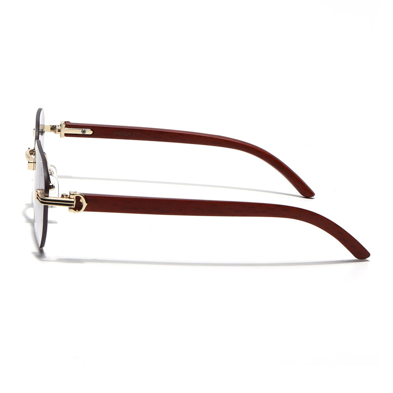 Eyejack Photochromic Golden Rimless Sunglasses for Men & Women (90387CL2512)
