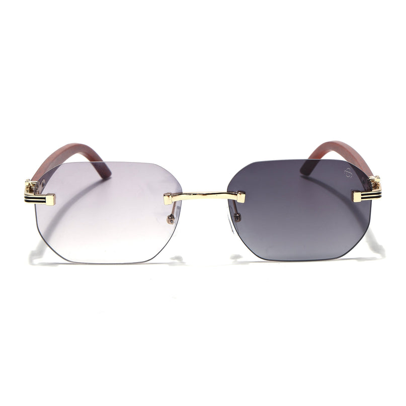 Eyejack Photochromic Golden Rimless Sunglasses for Men & Women (90387CL2512)