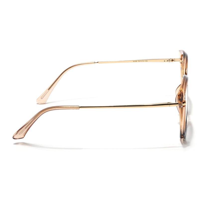 Voyage Glam Brown Blue & Golden Cateye Eyeglasses for Women - MG5225-C3