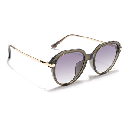Voyage Select Round Sunglasses (Grey & Clear Lens | Olive Frame - SLMG6274)