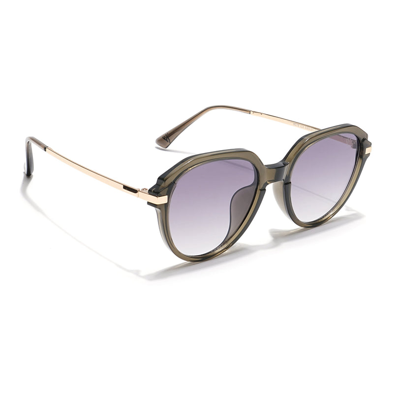 Voyage Select Round Sunglasses (Grey & Clear Lens | Olive Frame - SLMG6274)