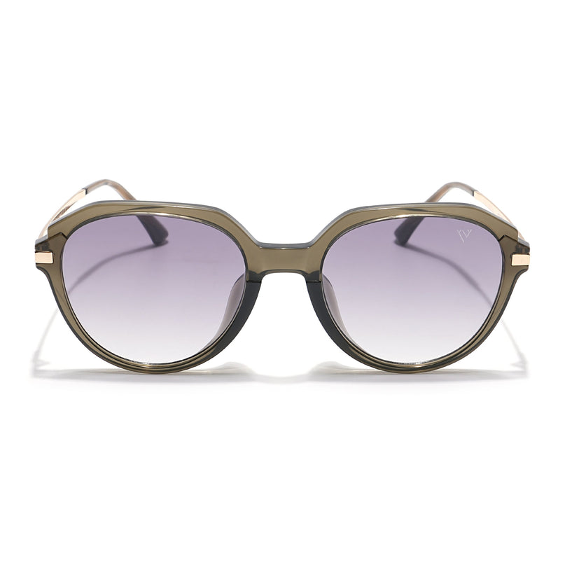 Voyage Select Round Sunglasses (Grey & Clear Lens | Olive Frame - SLMG6274)