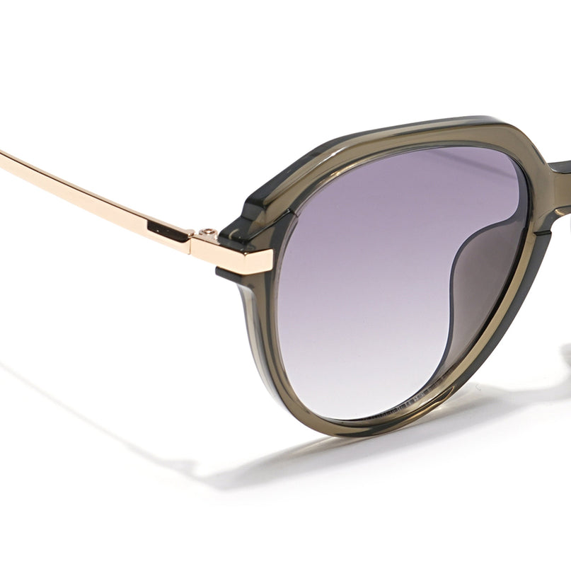 Voyage Select Round Sunglasses (Grey & Clear Lens | Olive Frame - SLMG6274)