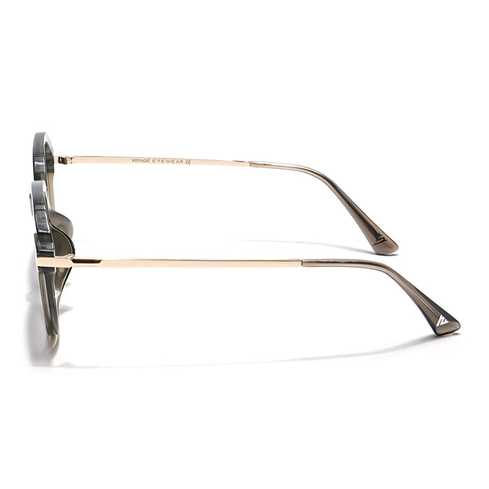 Voyage Select Round Sunglasses (Grey & Clear Lens | Olive Frame - SLMG6274)