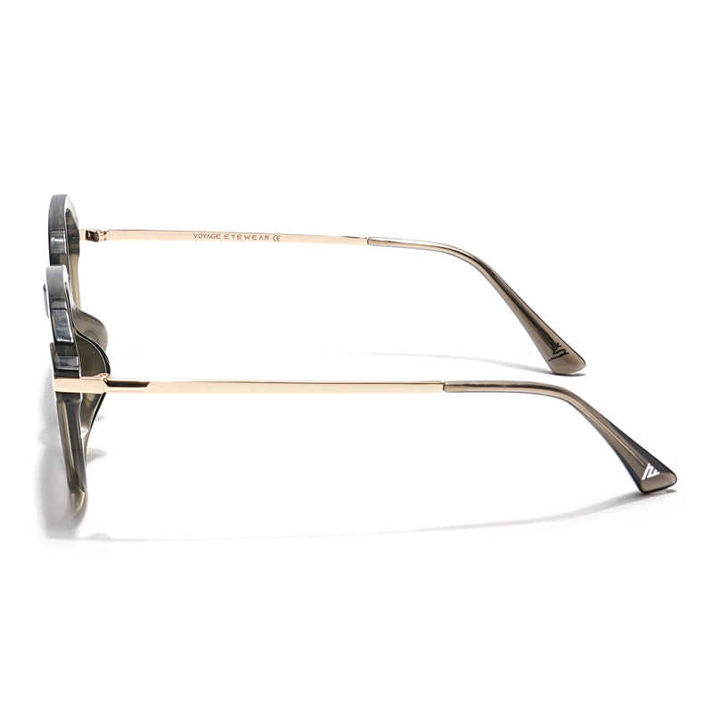Voyage Select Round Sunglasses (Grey & Clear Lens | Olive Frame - SLMG6274)