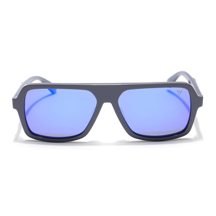 Voyage Select Square Polarized Sunglasses (Blue Lens | Grey Frame - SLPMG6205)