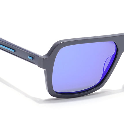 Voyage Select Square Polarized Sunglasses (Blue Lens | Grey Frame - SLPMG6205)
