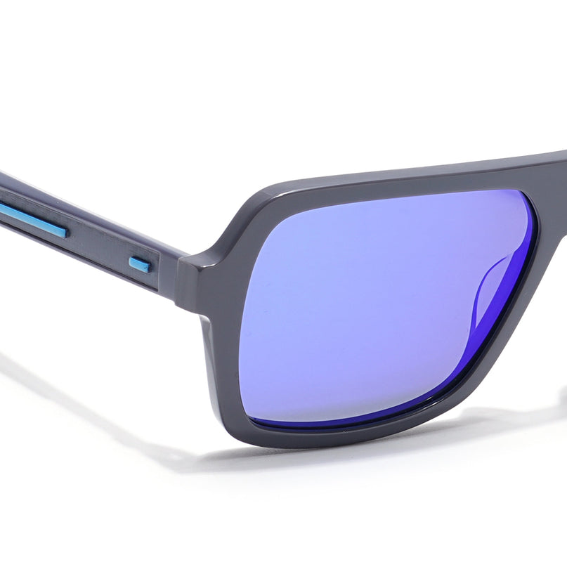 Voyage Select Square Polarized Sunglasses (Blue Lens | Grey Frame - SLPMG6205)