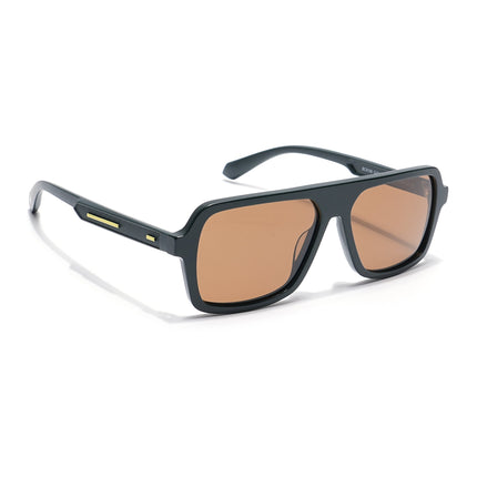 Voyage Select Square Polarized Sunglasses (Brown Lens | Dark Green Frame - SLPMG6206)